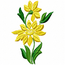 Flowers And Tree Embroidery Design 10